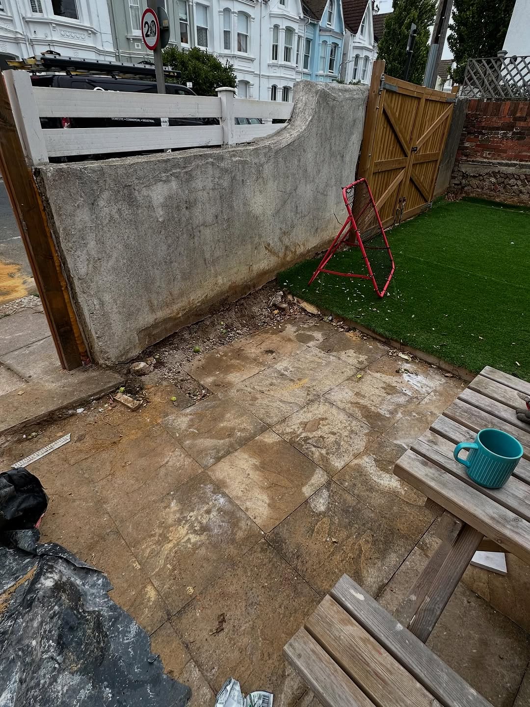 Garden patio cleared at a Brighton house